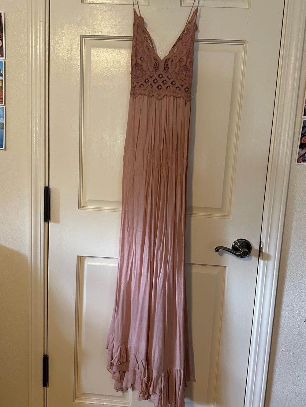 FP Movement by Free People Dusty Rose Crochet-Trim Maxi Dress